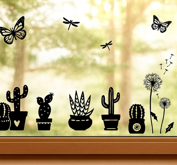 Fun plant decor  window sticker - TenStickers
