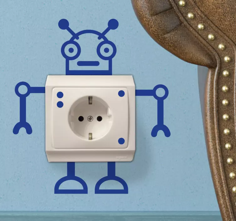 Fun robot power socket light switch sticker - TenStickers