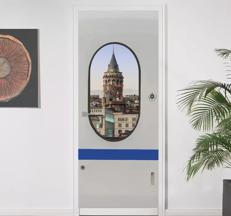 Galata Tower View door sticker - TenStickers