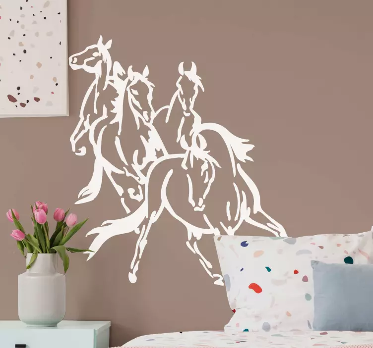 Galloping Horse Trio farm animal wall sticker - TenStickers