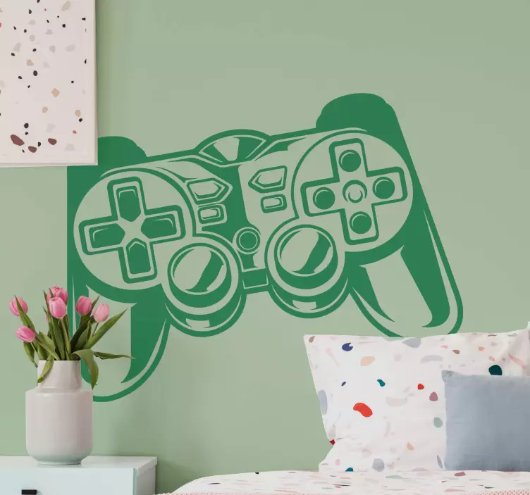 Game controller black game sticker - TenStickers