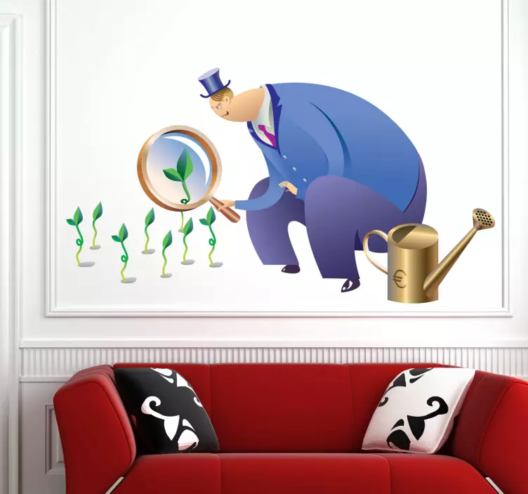 Gardener Examining Sprouts wall sticker - TenStickers