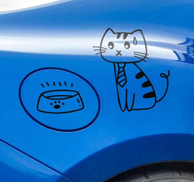 Cute Gasoline Cat Car Sticker - TenStickers