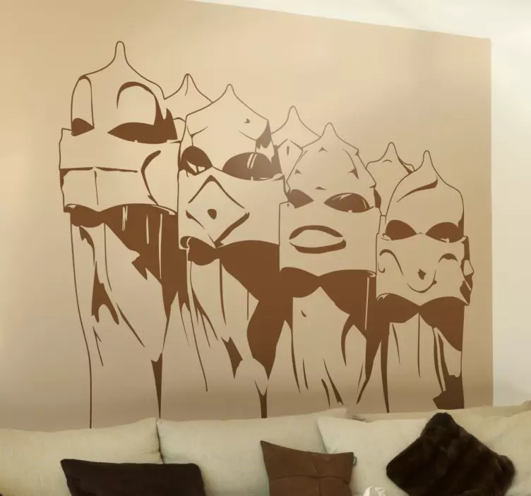 Gaudí Chimneys Sticker - TenStickers