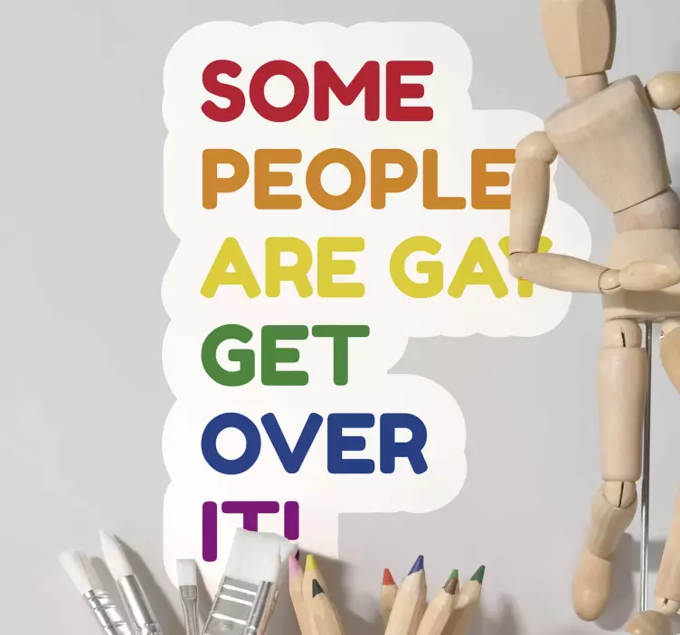 Gay Pride text wall sticker - TenStickers