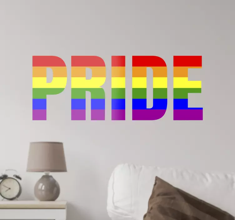 Rainbow wall sticker Gay pride lettering - TenStickers