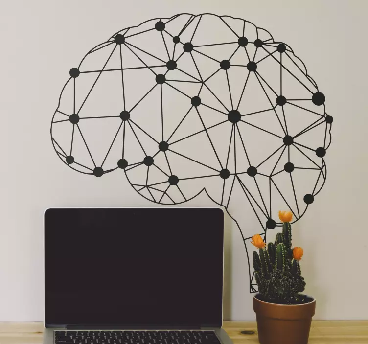 Geometric brain science sticker - TenStickers