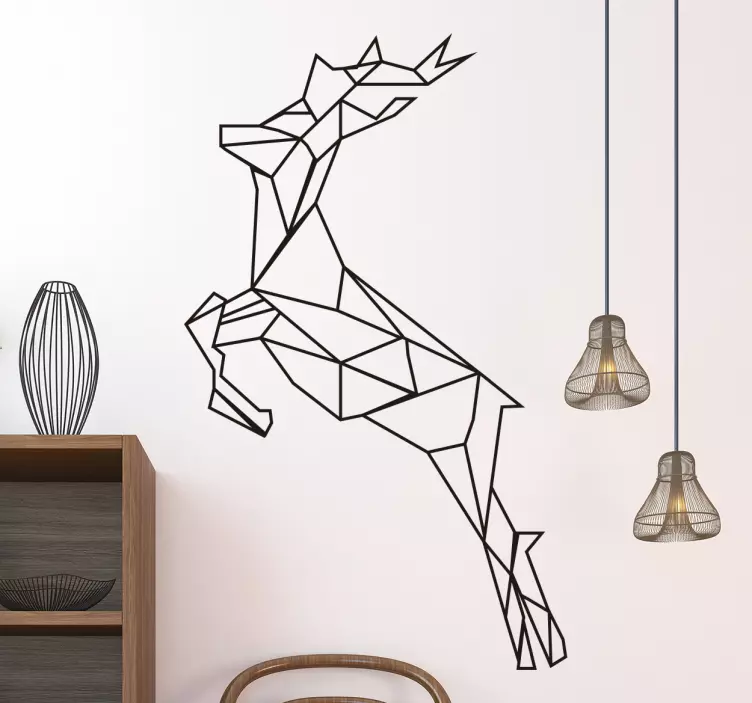 Geometric Deer Figure wild animal sticker - TenStickers