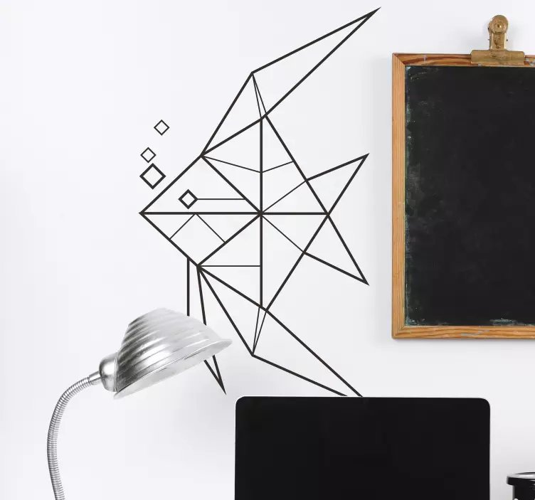 Geometric Fish Wall Sticker - TenStickers