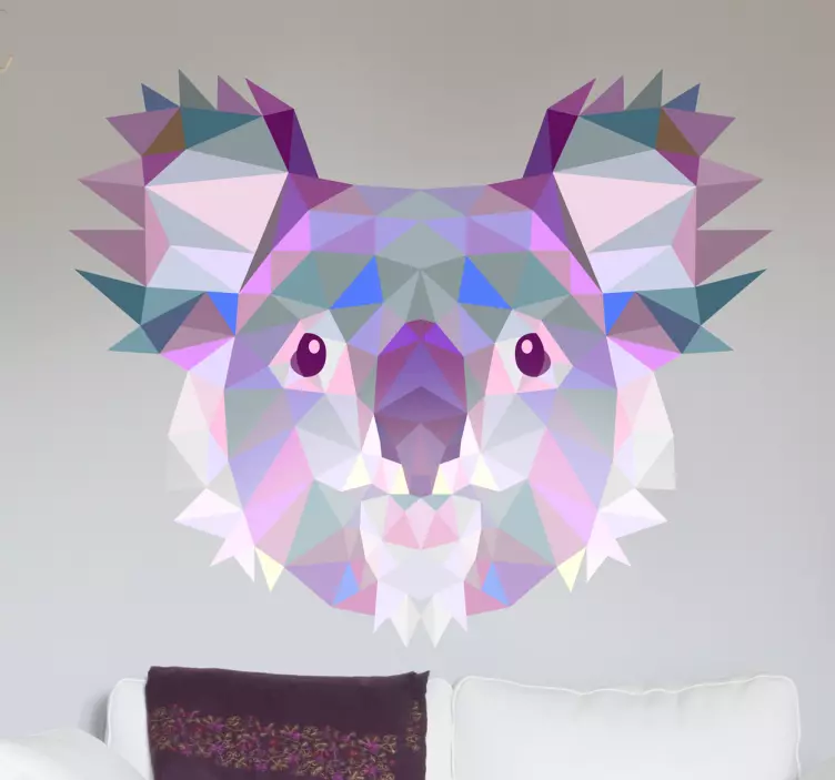 Geometric Koala Bear Head Decal - TenStickers