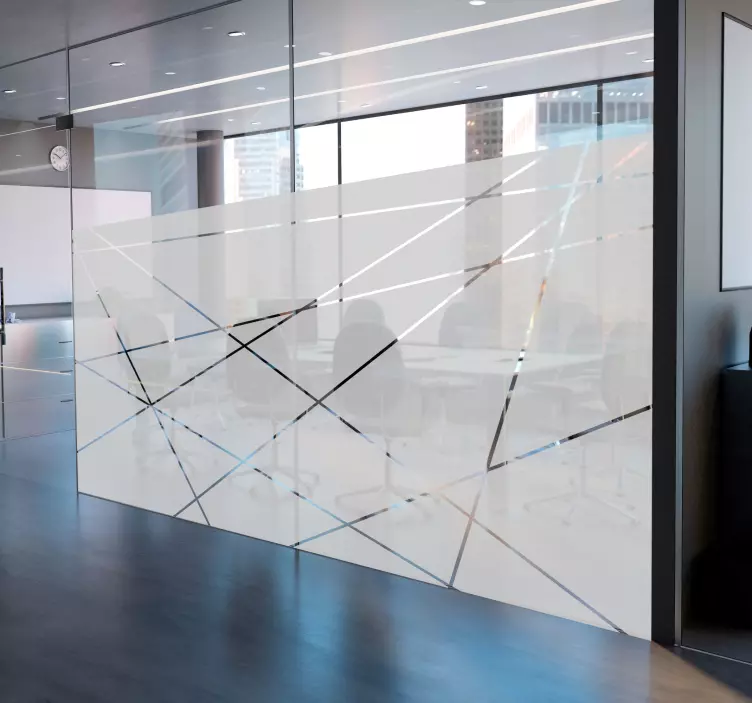 Geometric lines office glass window sticker - TenStickers