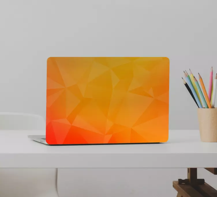 Geometric Orange Pattern laptop skin - TenStickers
