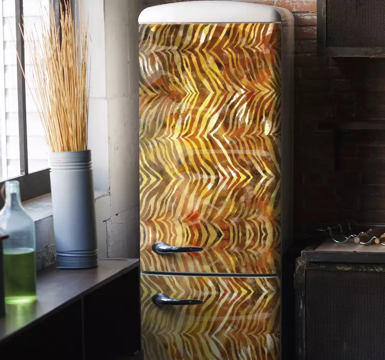 Geometric overlay fridge vinyl wrap - TenStickers