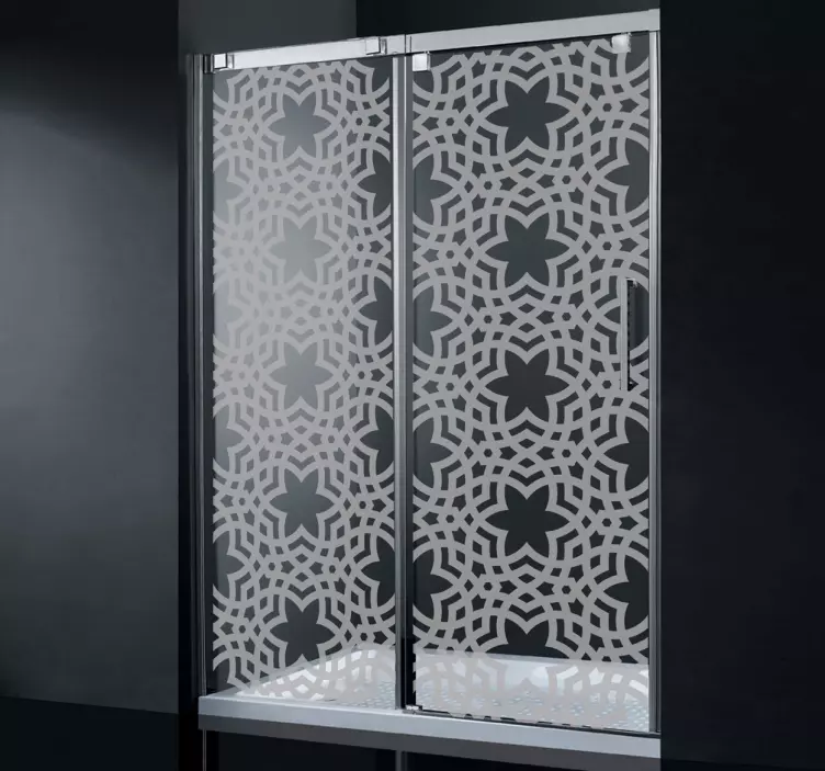 Geometric pattern shower screen sticker - TenStickers
