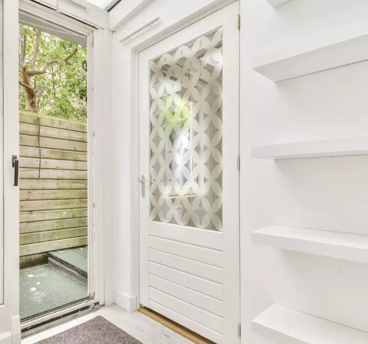 Geometric pattern translucent door sticker - TenStickers