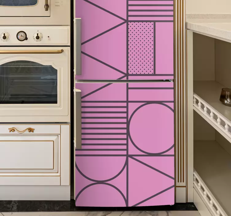 Geometric Pink Arrangement fridge sticker - TenStickers