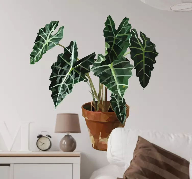 Geometric plant wall sticker - TenStickers