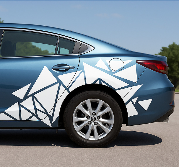 Car sticker with geometric triangles design - TenStickers