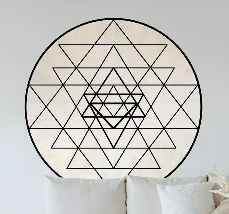Geometric wall sticker intricate triangle pattern - TenStickers