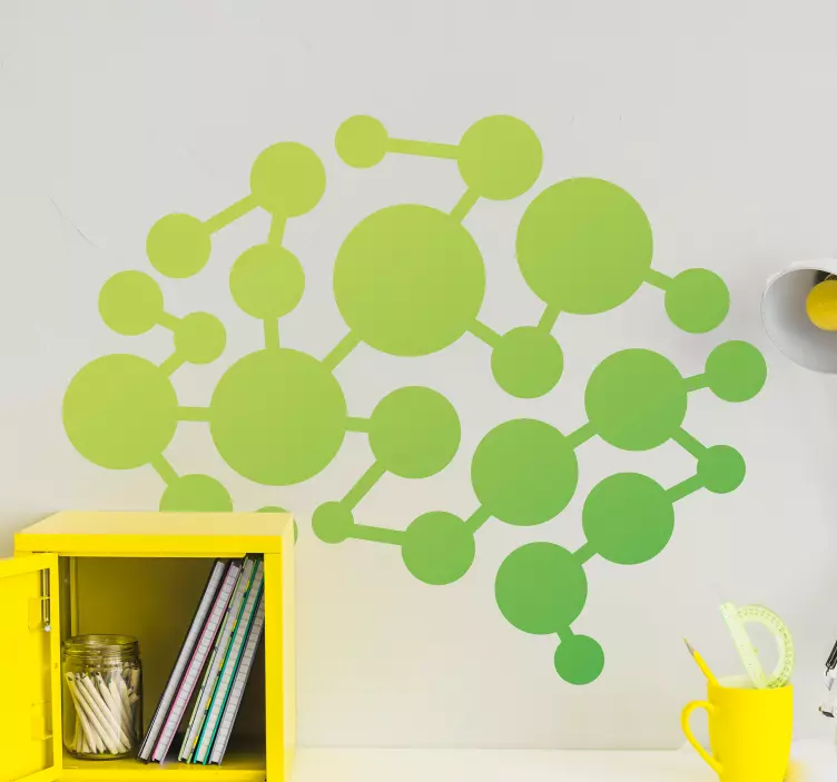 Geometric wall sticker molecular network design - TenStickers