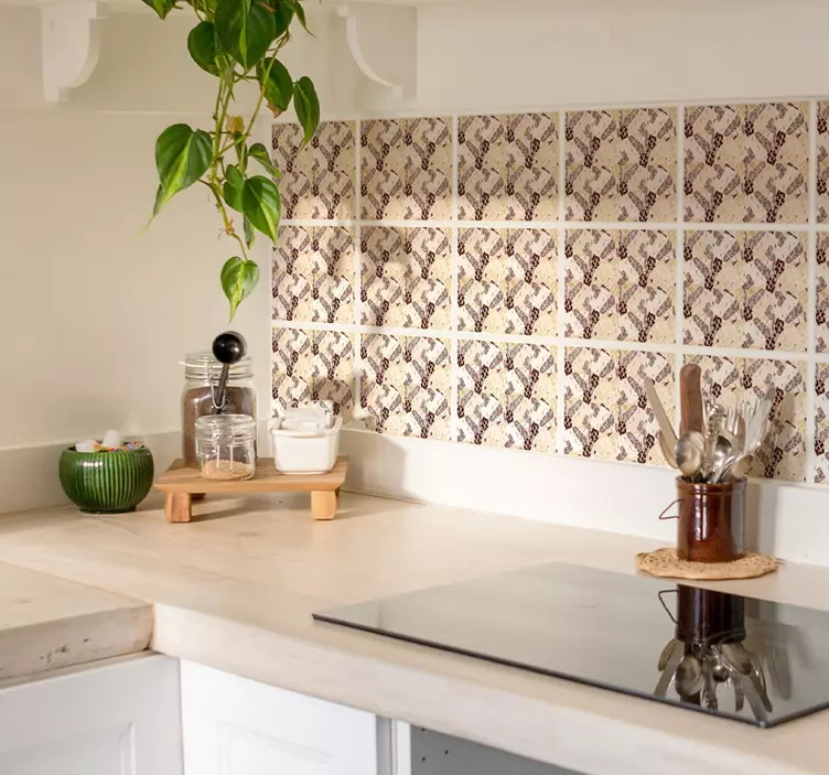 Geometrical abstract ktichen tile sticker - TenStickers