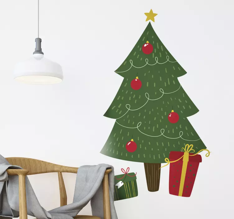 Gifts Under the Tree Wall Sticker - TenStickers