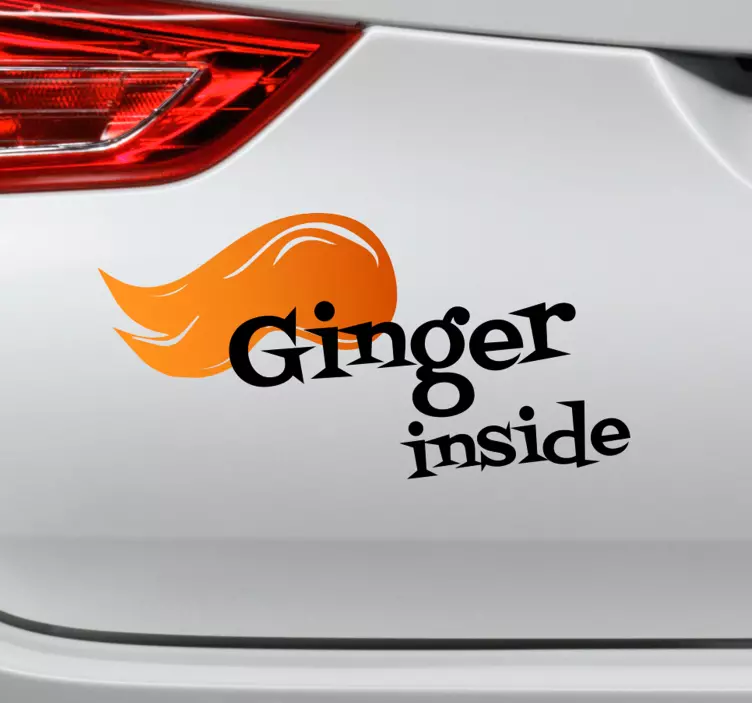 Ginger Inside Car Text Sticker - TenStickers