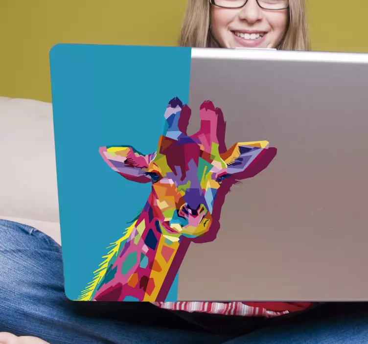 Giraffe 3D laptop sticker - TenStickers