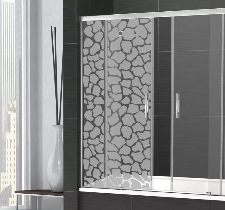 Giraffe Pattern Shower Sticker - TenStickers