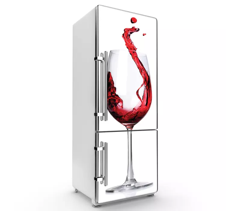 Glass of Wine Fridge Sticker - TenStickers
