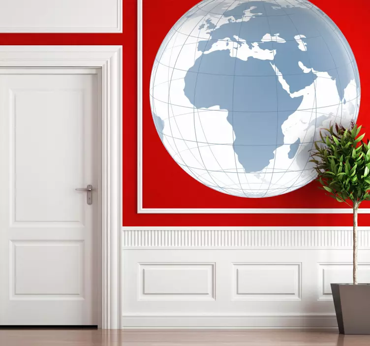Globe Wall Accent Location sticker - TenStickers
