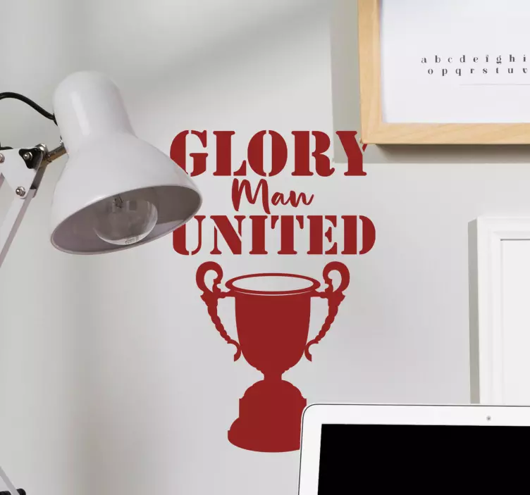 "Glory Man United" Football Theme Wall Sticker - TenStickers
