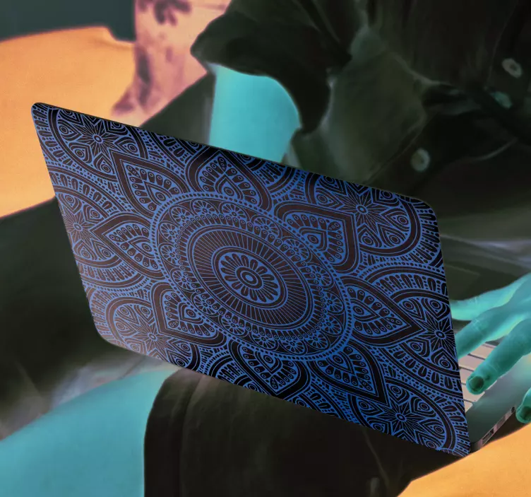 Golden laptop sticker mandala - TenStickers