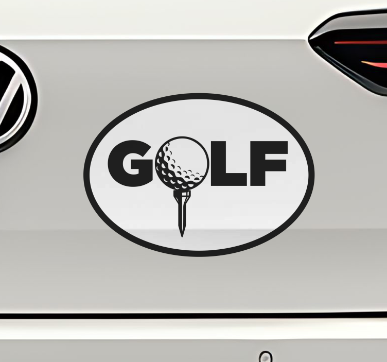 Golf text lettering with golf ball car sticker - TenStickers