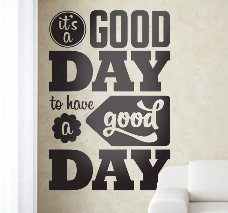 Good Day text quote wall sticker - TenStickers