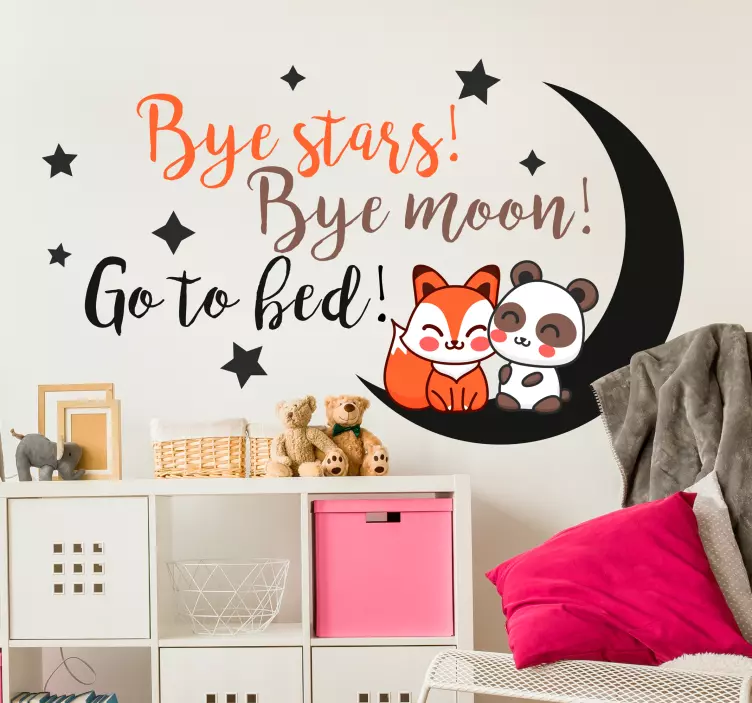 Goodbye Stars Goodbye Moon wall sticker for kids - TenStickers