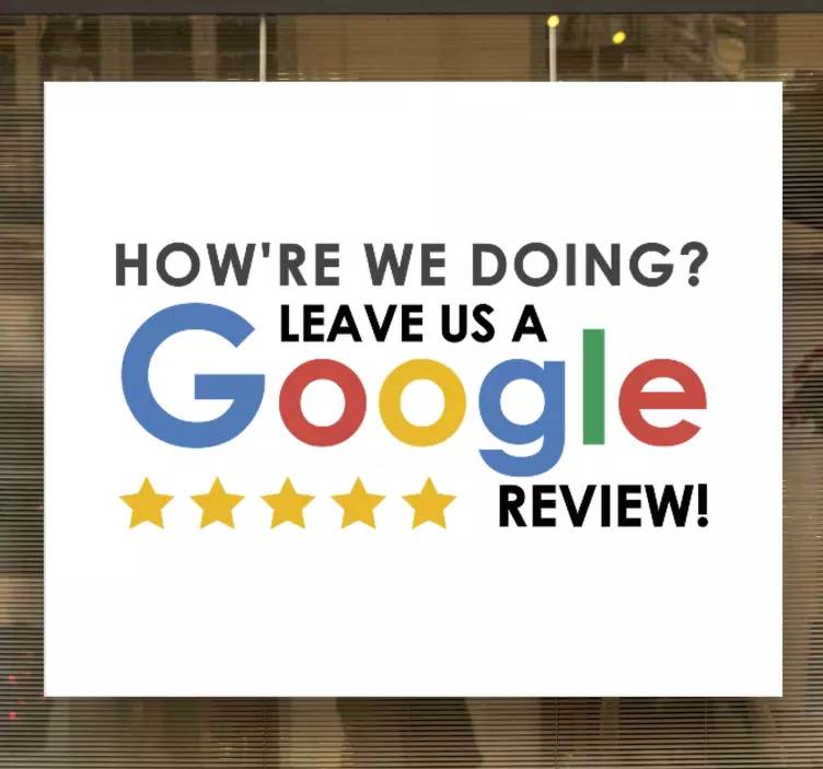 Google review rating shop window sticker - TenStickers
