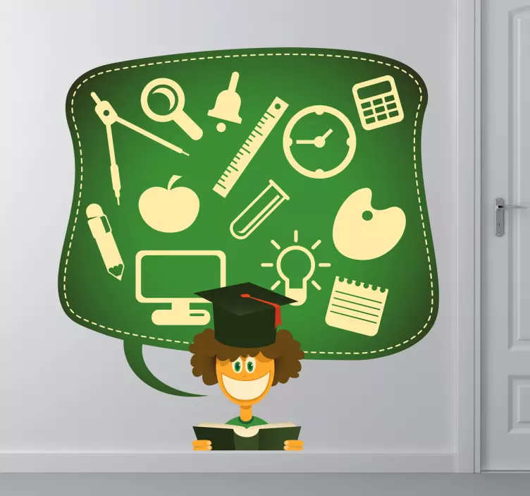 Graduation Themed Illustration wall sticker for kids - TenStickers