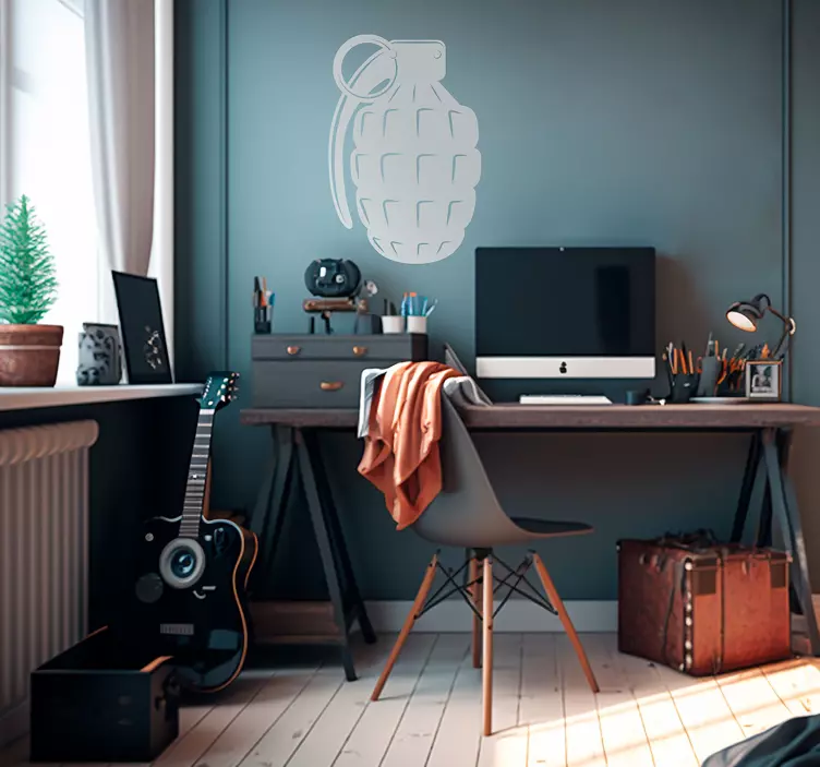 Granade silhouette urban wall sticker - TenStickers