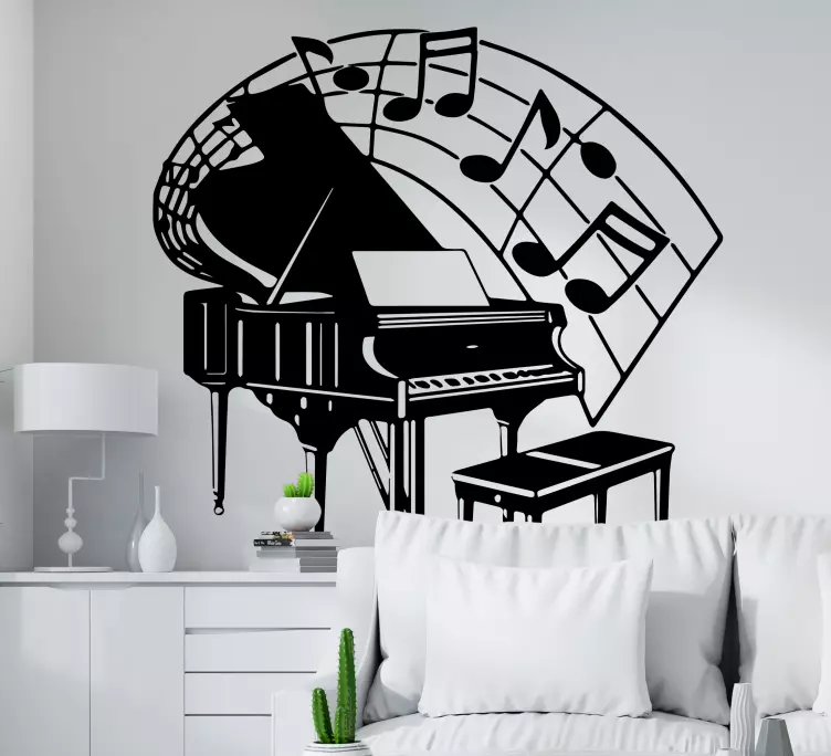 Grand Piano Notes music sticker - TenStickers