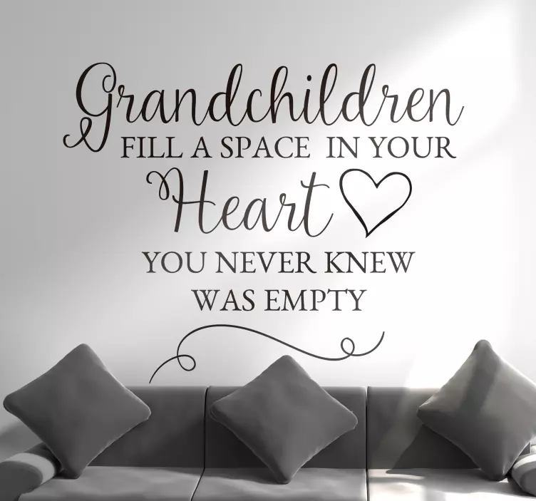 Grandchildren Heart Quote wall text sticker for bedroom - TenStickers