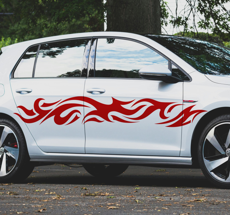 Graphic tribal flame car decal - TenStickers