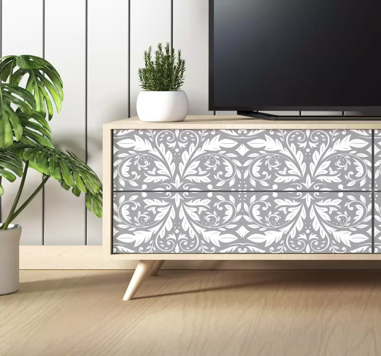 Gray ornament furniture sticker - TenStickers