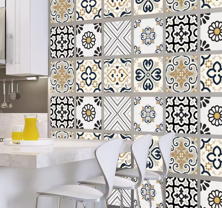 Greyish cement texture kitchen tile sticker - TenStickers
