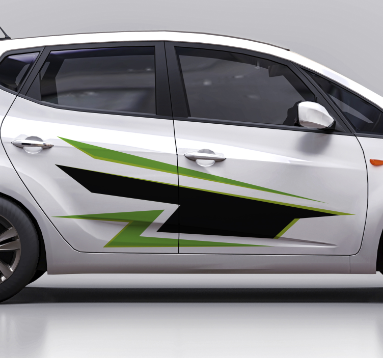 Green and black shaped car decal - TenStickers