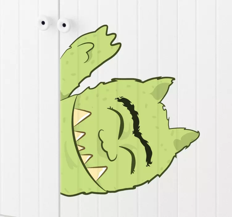 Green Monster Kids Sticker - TenStickers