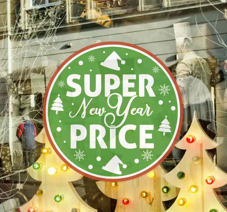 Green New Year sale sticker - TenStickers