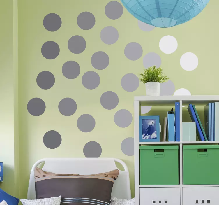 Grey Circle Patterns geometric wall sticker - TenStickers