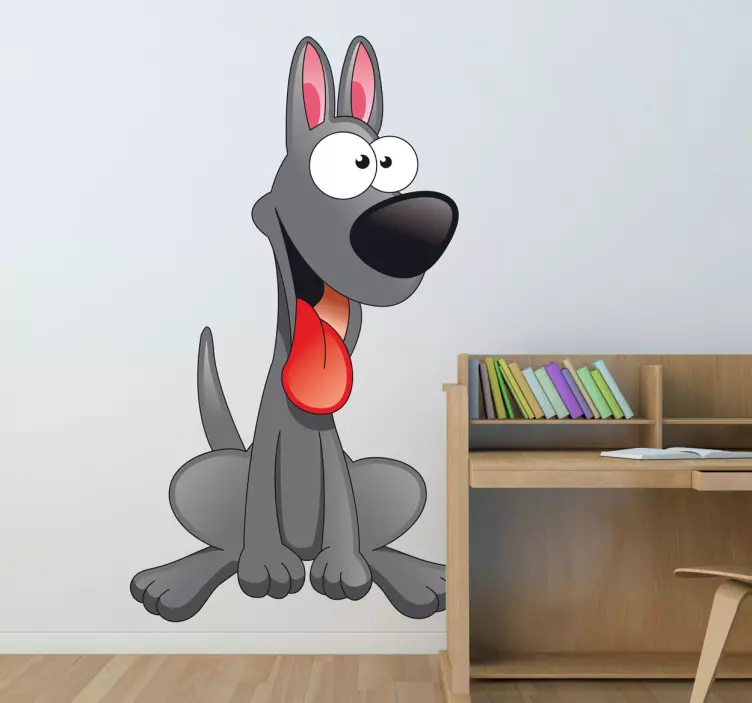 Grey Dog Wall Sticker - TenStickers