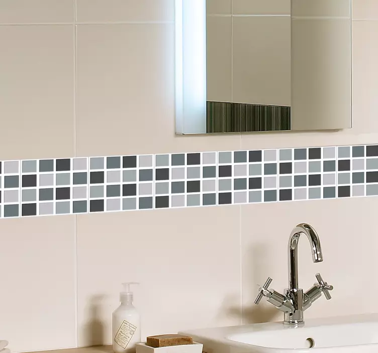 Grey Tones Square bathroom tile sticker - TenStickers